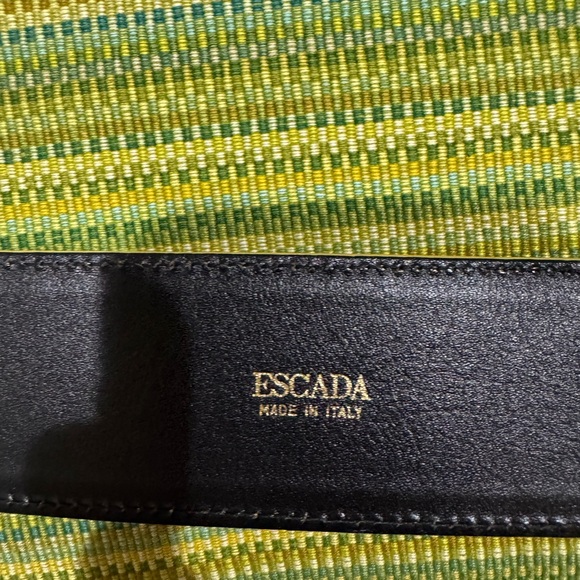 Vintage Escada Gold Buckle Tan Belt size Medium - Picture 8 of 9